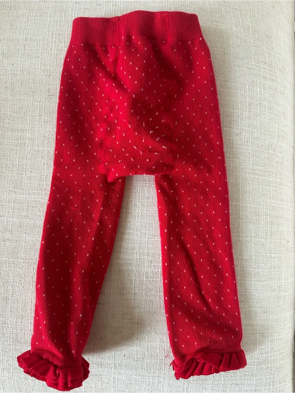Rufflebutts Red Polka Dot Knit Leggings